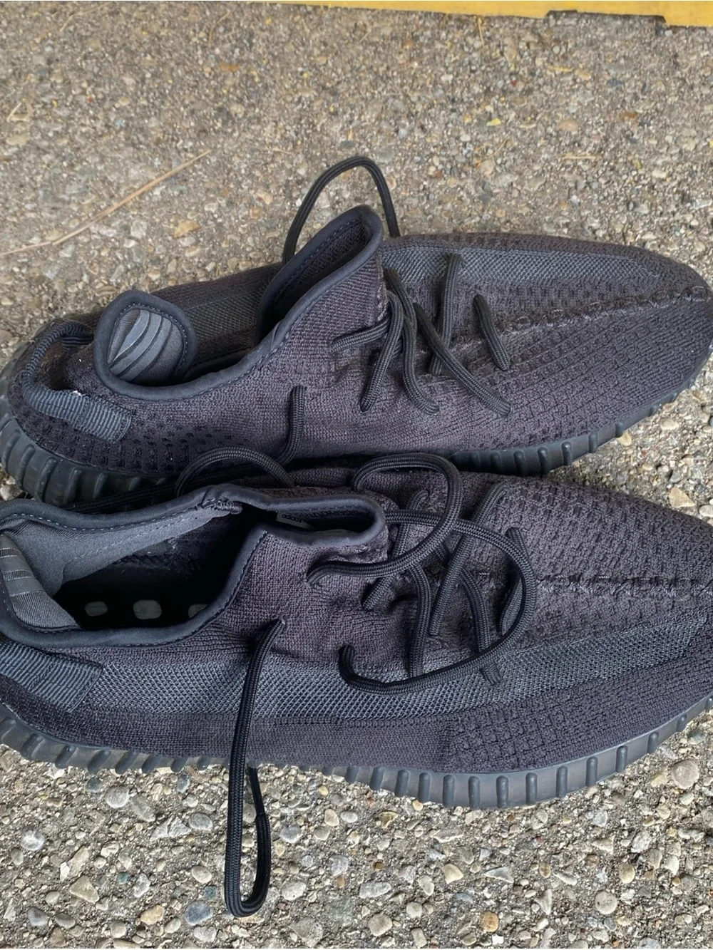 adidas Men's All-Black Knit Lace-Up Sneakers